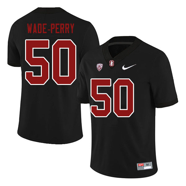 Men #50 Dalyn Wade-Perry Stanford Cardinal College Football Jerseys Sale-Black - Click Image to Close